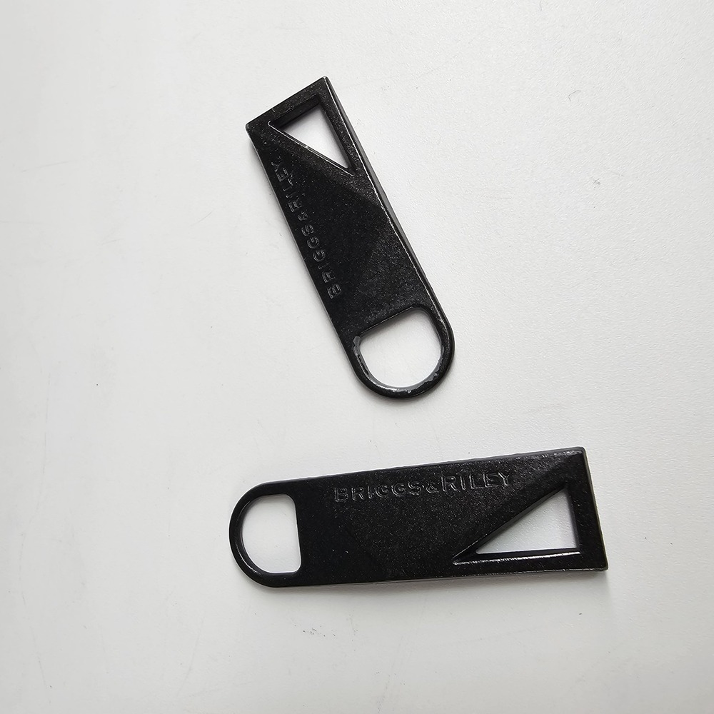 2 X Briggs & Riley Zipper Pulls Black 1-3/4" Replacement